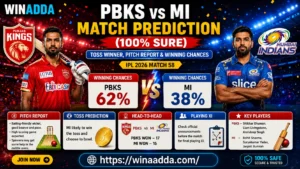 Read more about the article PBKS vs MI Match Prediction (100% Sure): Toss Winner, Pitch Report & Winning Chances IPL 2026 Match 58