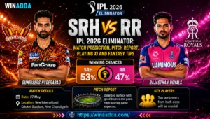 SRH vs RR IPL 2026 Eliminator Match Prediction, Pitch Report, Playing XI and Fantasy Tips